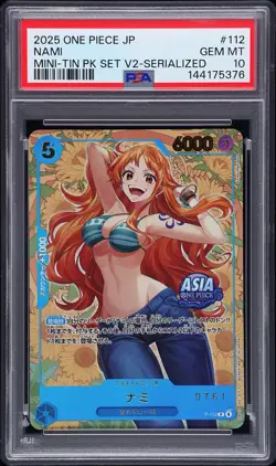 PSA 10 Nami P-112 Serial Number Promo Aisa Mini-tin Pack ONE PIECE Card Japanese - Image 1