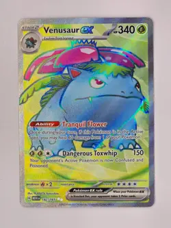 Pokemon TCG Venusaur EX Full Art Rare Card 182/165 Scarlet & Violet 151 - Image 1