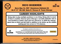 2021 Donruss Optic Nico Hoerner Retro 1987 Signatures Holo Prizm Auto Cubs - Image 2