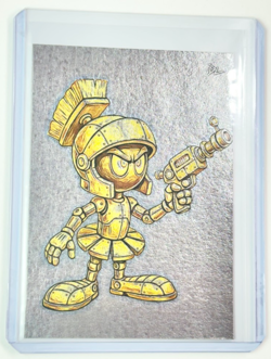 Marvin The Martian Platinum Plated Artist Signed "The Robot" Trading Card 1/1 - Image 1