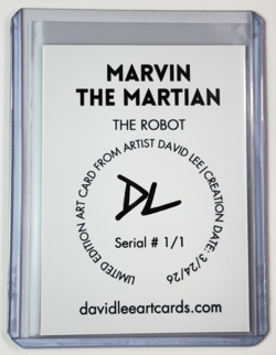 Marvin The Martian Platinum Plated Artist Signed "The Robot" Trading Card 1/1 - Image 2