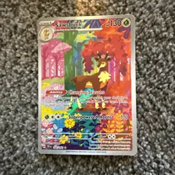 Pokemon TCG Sawsbuck S&V-Temporal Forces Holo Illustration Rare Card 166/162 - Image 1