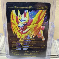Pokemon Zamazenta V 230 HP Black Foil Card 139/202 Fan Art - Image 1