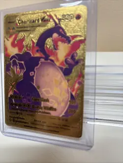 Pokemon Fan Art Charizard VMAX SV107/SV122 - 330HP Textured Gold Foil Card Poor - Image 2