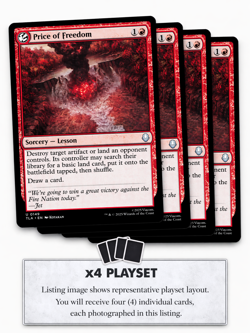 Price of Freedom X4 [Avatar: The Last Airbender] MTG PLAYSET - TLA 0149 🔥 - Image 1
