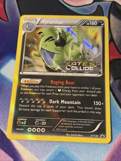 Tyranitar XY130 Holo Promo Fates Collide STAMPED Prerelease Black Star Pokemon - Image 1