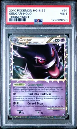 GENGAR 94/102 PSA 9 PRIME HEARTGOLD & SOULSILVER TRIUMPHANT POKEMON HOLO ENGLISH - Image 1