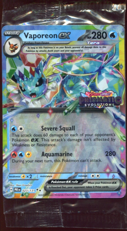 Vaporeon ex 023/131 SEALED Prismatic Evolutions Stamped Promo Pokemon Card - Image 1