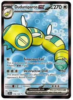 Pokemon Card DUDUNSPARCE EX 178/159 Ultra Rare Full Art JOURNEY TOGETHER - Image 1