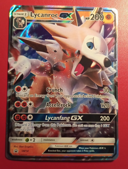 Pokemon Lycanroc GX SM14 Holo Black Star Promo Card 2017 (Sun & Moon) - Image 1