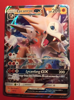 Pokemon Lycanroc GX SM14 Holo Black Star Promo Card 2017 (Sun & Moon) - Image 2