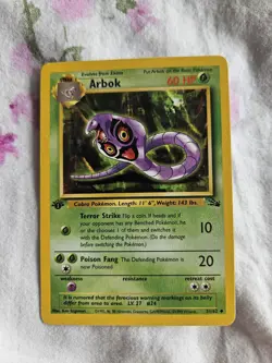 Pokemon TCG Arbok 1st Edition Fossil Uncommon Card 31/62 - Image 1