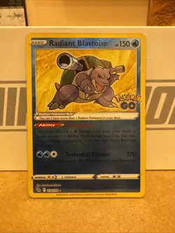 Pokemon TCG Radiant Blastoise Holo Card Pokemon Go 018/078 Radiant Rare - Image 1