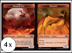 MTG - 4 x Dragon Egg / Dragon (0013) Token - Tarkir: Dragonstorm - Playset 4x x4 - Image 1