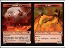 MTG - 4 x Dragon Egg / Dragon (0013) Token - Tarkir: Dragonstorm - Playset 4x x4 - Image 2