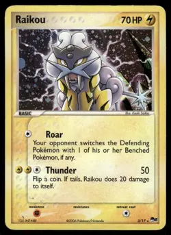 Pokemon Cards Raikou 3/17 Holo POP Series 2 Rare DMG - Image 1