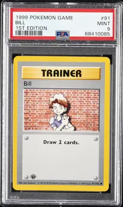 1999 POKEMON BASE SET 1ST EDITION #91 BILL PSA 9 - Image 1