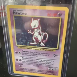 Pokemon Mewtwo Base Set Holo Rare 10/102 Basic 60 HP English Card - Image 1