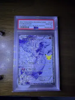 2021 Pokemon Celebrations #113 FA/Reshiram Classic Coll-Black/White PSA 10 - Image 1