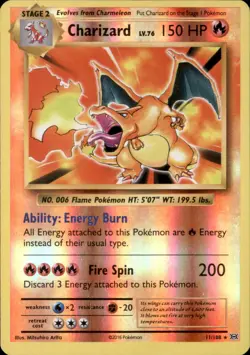 Charizard 11/108 Holo Rare Evolutions Pokemon Reverse Holo Lightly Played - Image 1