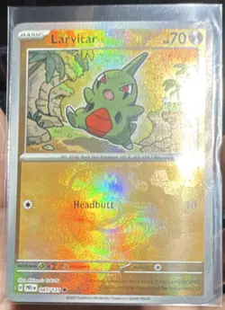 Pokemon TCG Sv: Prismatic Evolutions Larvitar 047/131 MasterBall Pattern Holo - Image 2