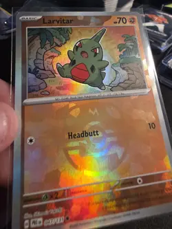 Pokemon Larvitar 047/131 Sv: Prismatic Evolutions Masterball - Image 2