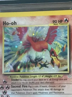 2001 POKEMON NEO REVELATION DOUBLE HOLO ERROR HO-OH-HOLO CGC 7 - Image 3