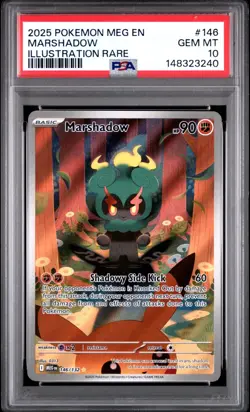 PSA 10 MARSHADOW 146/132 ILLUSTRATION RARE MEGA EVOLUTION POKEMON 😍 - Image 1