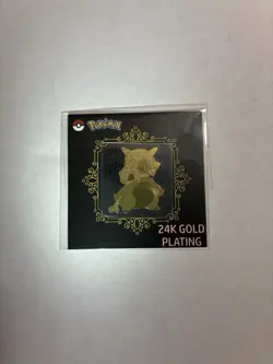 Cubone 24K Gold Plated Sticker Korean Striking Popping Candy Pokemon NM - Image 1
