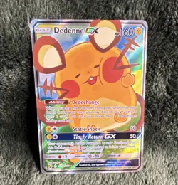 Pokemon Dedenne GX Ultra Rare Holo 195/214 Basic 160 HP - Image 1