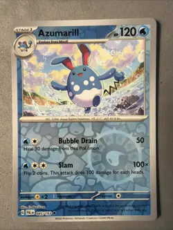 Pokemon TCG * SV Paldea Evolved * 45/193 Azumarill REVERSE HOLO Uncommon * NM - Image 1