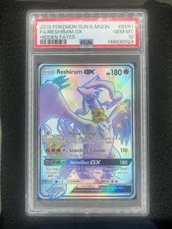 Pokemon Reshiram GX Hidden Fates Shiny Vault SV51/SV94 PSA 10 NM 2019 - Image 1