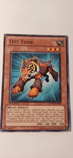 Test Tiger RYMP-EN098 1st Edition YuGiOh TCG Card LP - Image 1