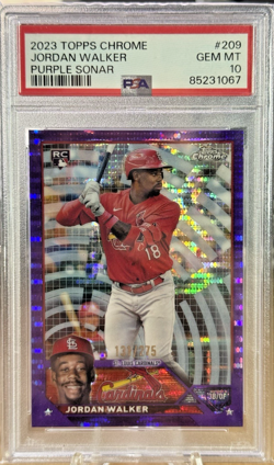 JORDAN WALKER 2023 TOPPS CHROME PURPLE SONAR Rookie /275 Short Print PSA 10 - Image 1