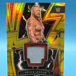 2022 Panini Select WWE - Sparks Brock Lesnar #SP-BLS Gold Prizm /10 (MEM) - Image 4