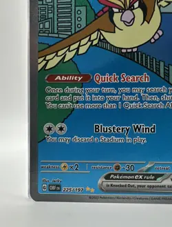 Pidgeot ex 225/197 Obsidian Flames SIR Special Illustration Rare Pokemon TCG NM - Image 5