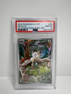 PSA 10 Meowth 192/SV-P Japanese Pokemon Card Starter Deck Generations Promo - Image 1