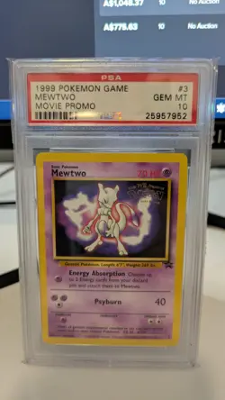1999 Pokemon Mewtwo WB Movie Promo #3 PSA 10 Gem Mint - Image 1
