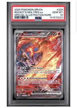 PSA 10 GEM MINT - Team Rocket's Moltres ex 229/182 Sv10: Destined Rivals - Image 1