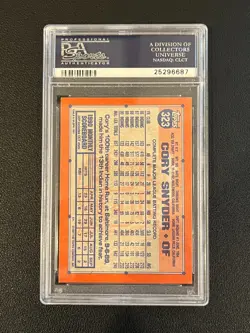 Cory Snyder 1991 Topps Desert Shield PSA 8 Indians - Image 2