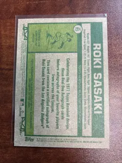 2026 Topps Heritage ROKI SASAKI Real One Autograph ROA-RS Dodgers - ON-CARD AUTO - Image 2