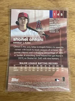 Shohei Ohtani, Topps Stadium Club Chrome, Base, Los Angeles Angels P/DH, #145 - Image 3