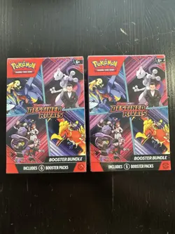 2x Pokemon TCG Destined Rivals Booster Bundle (6 Packs Each) Factory Sealed UK - Image 1