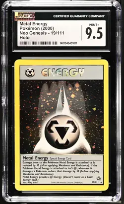 CGC 9.5 MINT+ Metal Energy 2000 Neo Genesis 19/111 Holo Rare Pokemon Card - Image 1