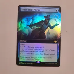 MTG - Three Steps Ahead - NM - FOIL Extended Art - Outlaws of Thunder Junction - Image 1