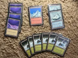 Vintage MTG Lot 13 Snow-Covered Lands Snow Ice Age Island Forest Mountain Plains - Image 1