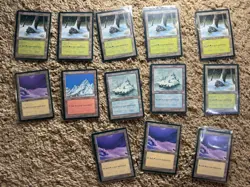 Vintage MTG Lot 13 Snow-Covered Lands Snow Ice Age Island Forest Mountain Plains - Image 4
