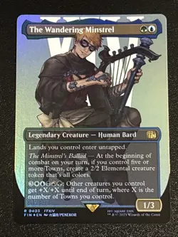 MTG Final Fantasy The Wandering Minstrel Borderless Foil 0403 NM Rare - Image 1