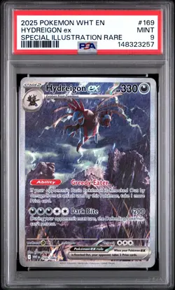 PSA 9 HYDREIGON EX 169/086 SPECIAL ILLUSTRATION RARE WHITE FLARE POKEMON 🌑 - Image 1