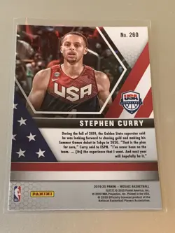 STEPHEN CURRY - 2019-20 Mosaic Basketball - TEAM USA Base #260 - Warriors - Image 2